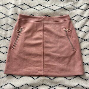 Pink Suede Skirt